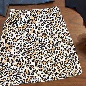 Babaton Black and Cream Patterned Skirt